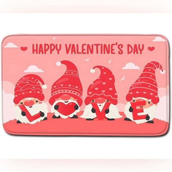 Lot of 2x Valentine's Day Gnome Doormat 23.6 x 15.7 inch - Non Slip - Picture 1 of 2